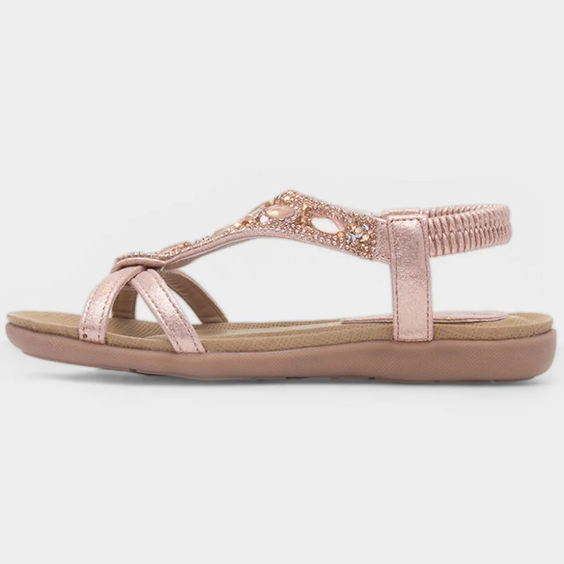 Lilley Candace Girls Rose Gold Diamante Sandal