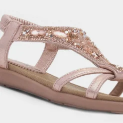 Lilley Candace Girls Rose Gold Diamante Sandal