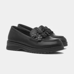 Lilley Cheslie Girls Black Multi Flower Loafer