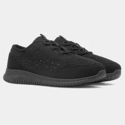 Lilley Darlene Womens Black Diamante Casual Shoe