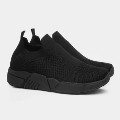 Lilley Dixie Womens Black Knitted Casual Shoe