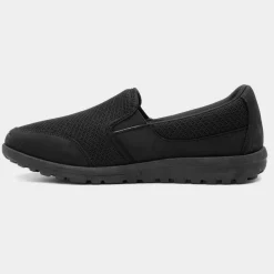 Lilley Dusty Womens Black Mesh Slip On Shoe