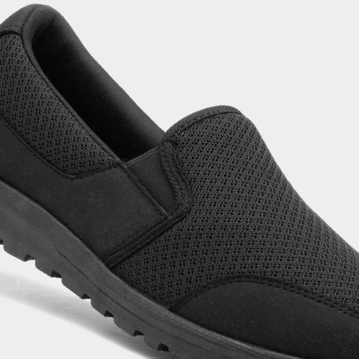 Lilley Dusty Womens Black Mesh Slip On Shoe