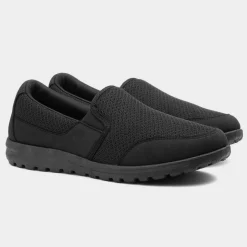Lilley Dusty Womens Black Mesh Slip On Shoe
