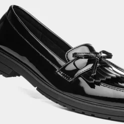 Lilley Fallon Girls Black Patent Loafer