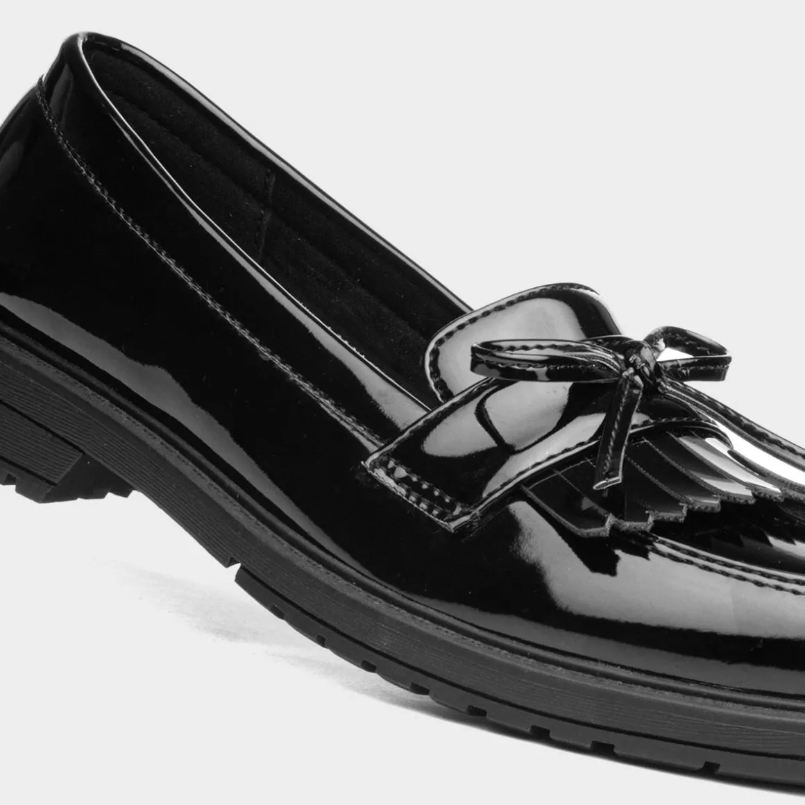 Lilley Fallon Girls Black Patent Loafer