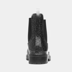 Lilley Gale Womens Black Glitter Chelsea Welly