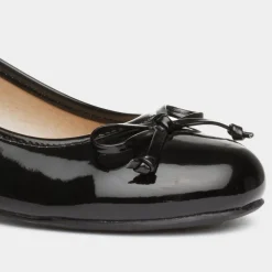 Lilley Gerri Womens Black Patent Ballerina