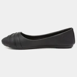 Lilley Gina Womens Black Front Pleated Ballerina