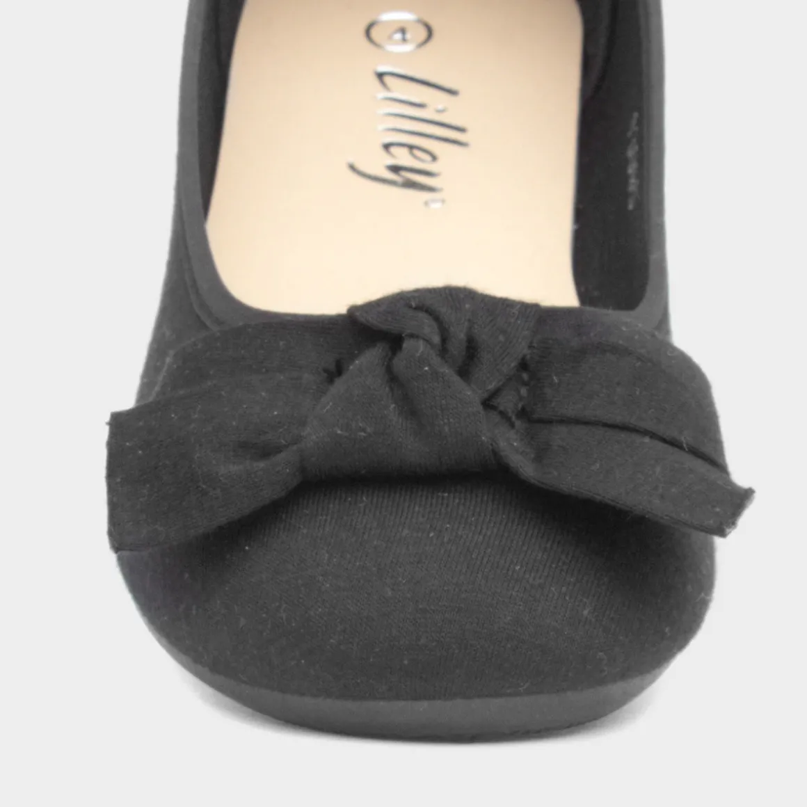 Lilley Giselle Womens Black Bow Ballerina Shoe