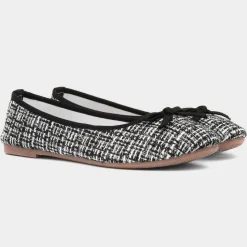 Lilley Grace Womens Black Bow Ballerina Shoe