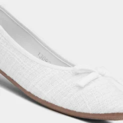 Lilley Grace Womens White Bow Ballerina Shoe