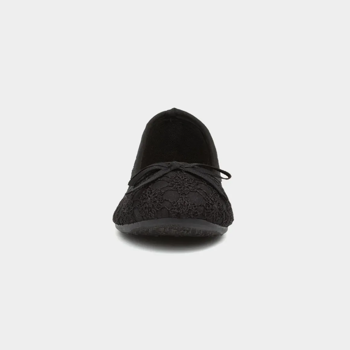 Lilley Gwen Womens Black Lace Slip On Ballerina