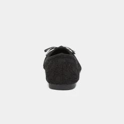 Lilley Gwen Womens Black Lace Slip On Ballerina
