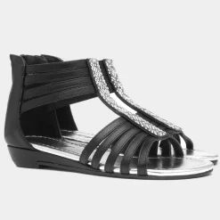 Lilley Isabel Girls Black Diamante Sandal