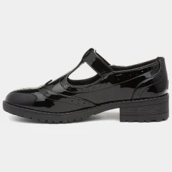 Lilley Junior Cam Girls Patent Brogue T-Bar