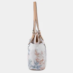 Lilley Luton Womens Beige Floral Canvas Handbag