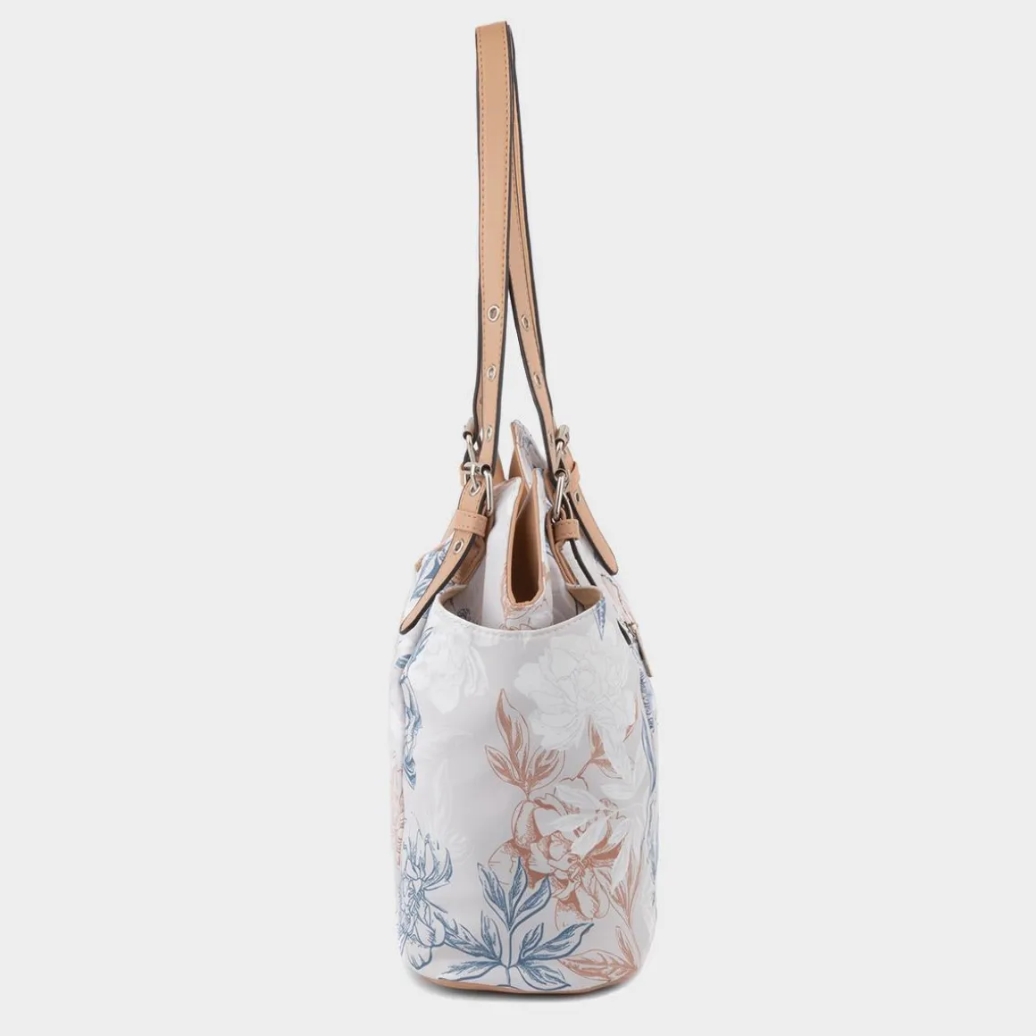 Lilley Luton Womens Beige Floral Canvas Handbag