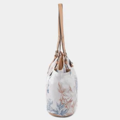 Lilley Luton Womens Beige Floral Canvas Handbag