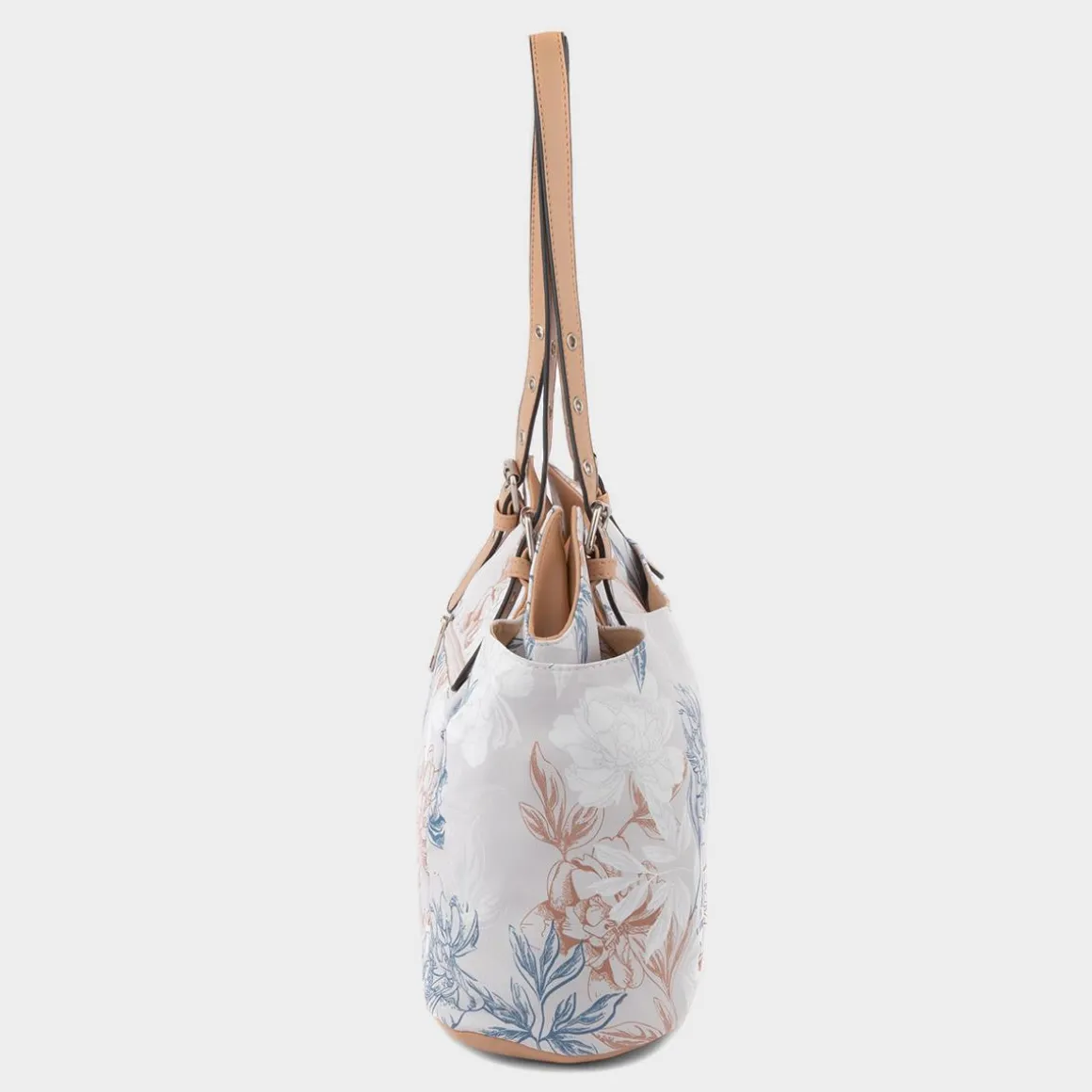 Lilley Luton Womens Beige Floral Canvas Handbag