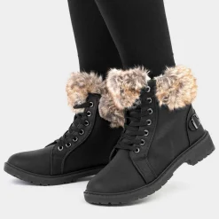 Lilley Maggie Womens Black Lace Up Boot