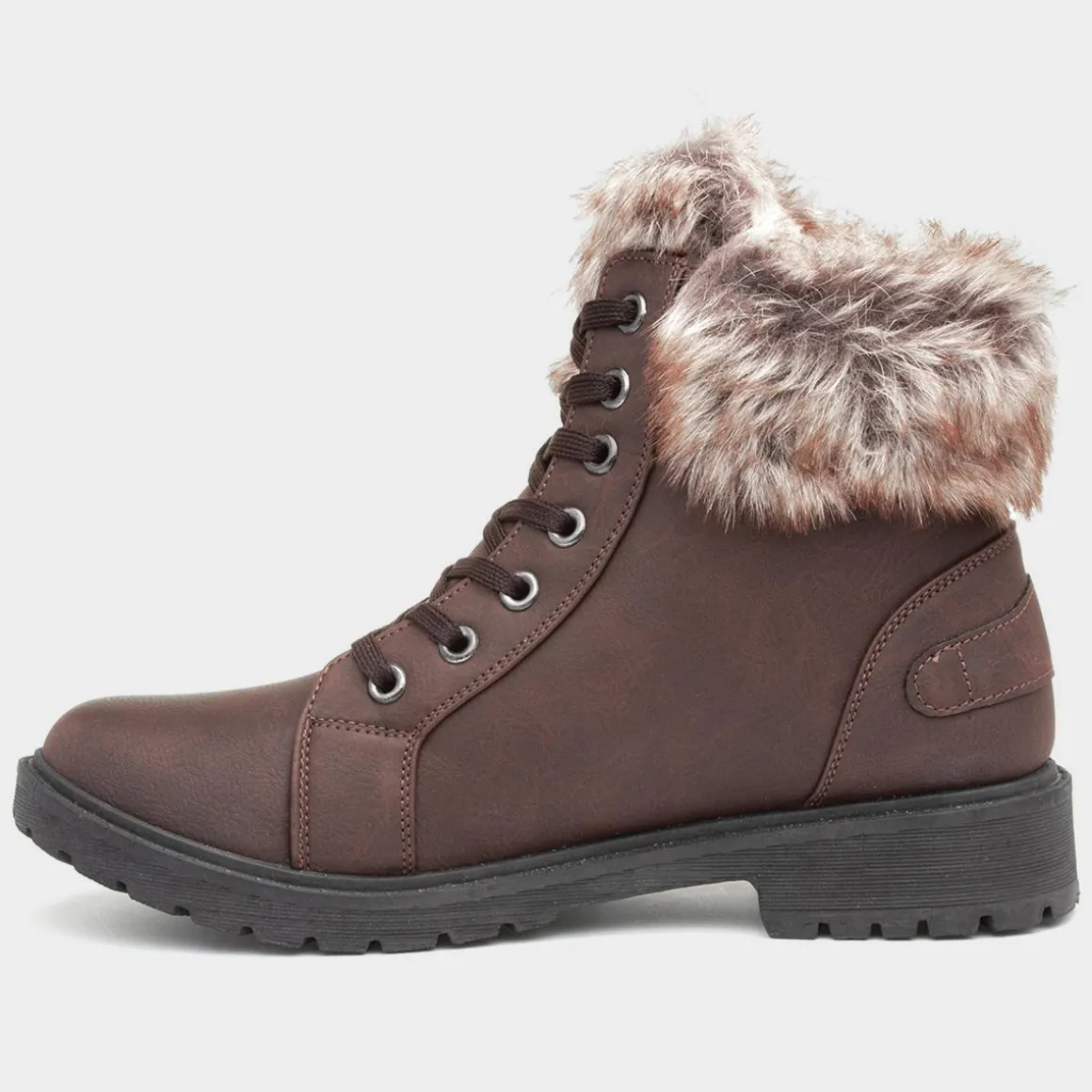 Lilley Maggie Womens Brown Lace Up Boot