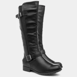 Lilley Marcy Womens Black Buckle Riding Boot