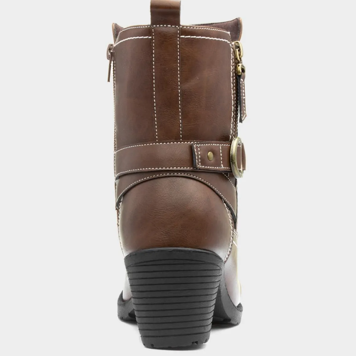 Lilley Marie Womens Brown Heeled Boot