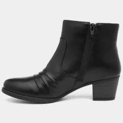 Lilley Mary Womens Black Heeled Ankle Boot