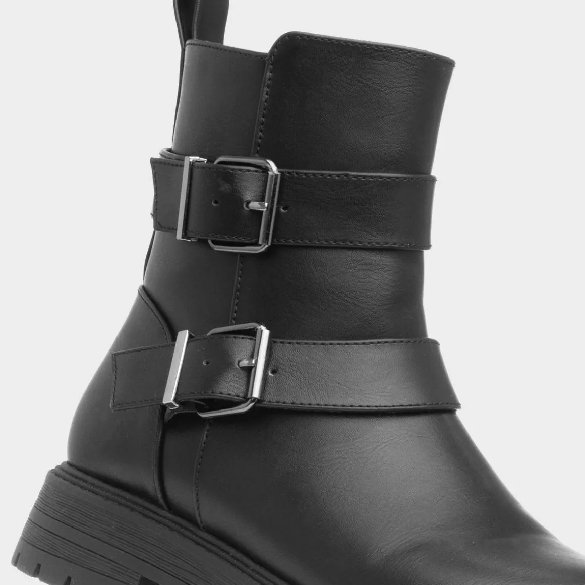 Lilley Mildrid Womens Black Chunky Ankle Boot