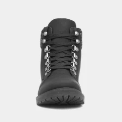 Lilley Miley Womens Black Knitted Collar Boot