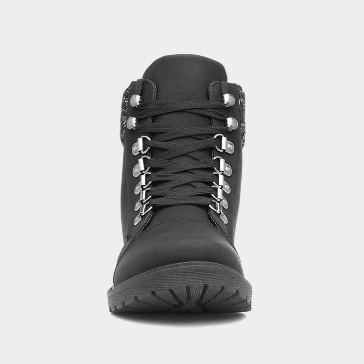 Lilley Miley Womens Black Knitted Collar Boot