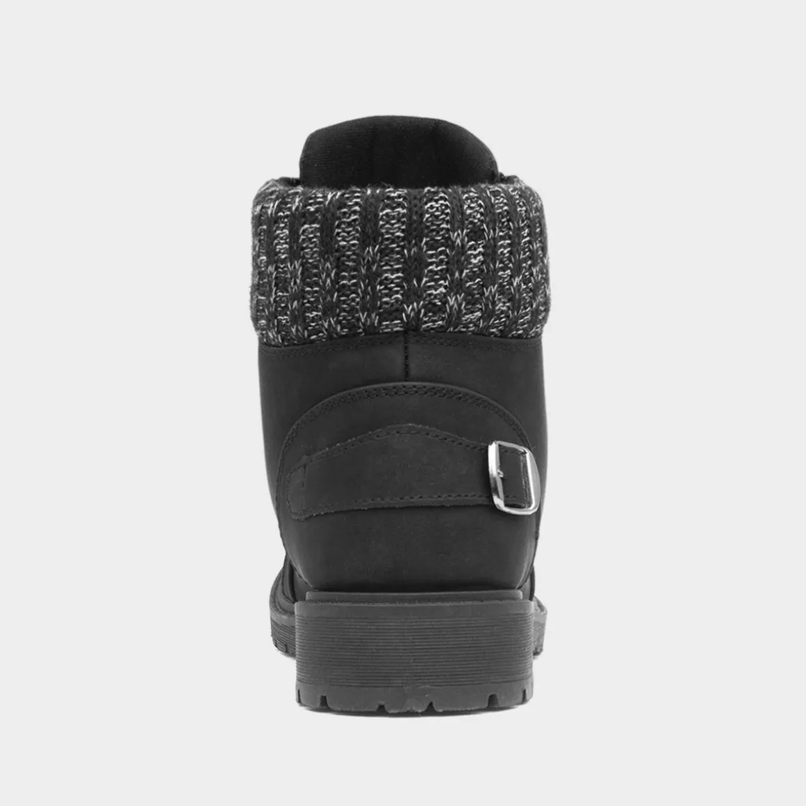 Lilley Miley Womens Black Knitted Collar Boot