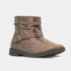 Lilley Miranda Womens Taupe Zip Up Boot