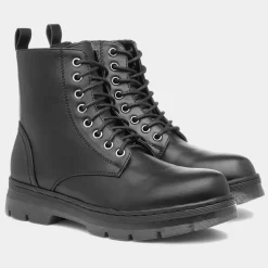 Lilley Monica Womens Black Lace Up Ankle Boot