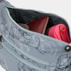 Lilley Opal Womens Grey Floral Cross Body Bag