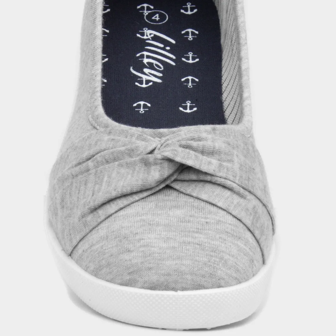 Lilley Pearl Womens Grey Jersey Slip On Canvas