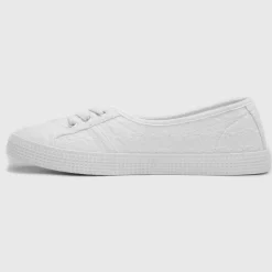 Lilley Phoebe Womens White Floral Canvas