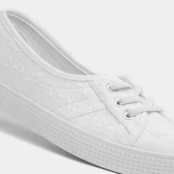 Lilley Phoebe Womens White Floral Canvas