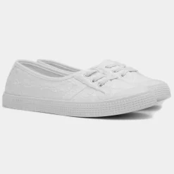 Lilley Phoebe Womens White Floral Canvas