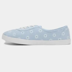 Lilley Pippa Womens Blue Daisy Print Canvas Shoe