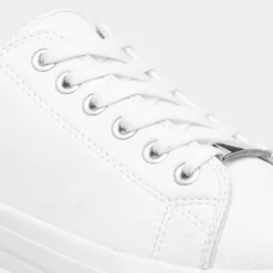 Lilley Polly Womens White Lace Up Casual Shoe