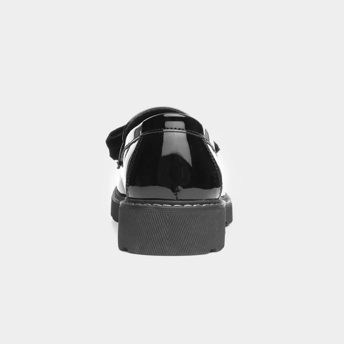 Lilley Rosita Girls Black Patent Bow Loafer
