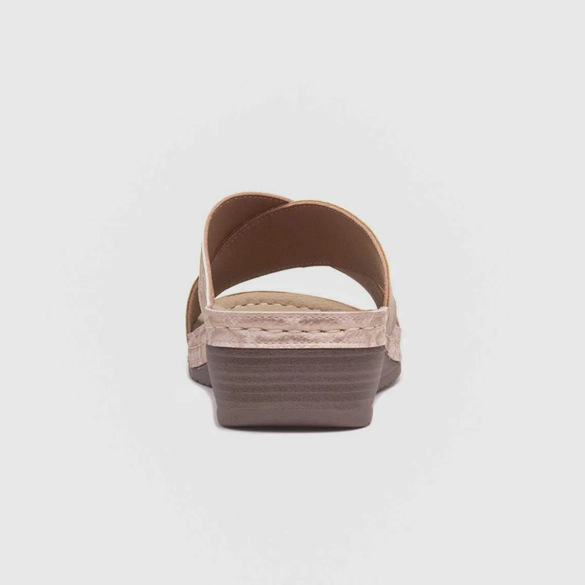 Lilley Sandra Womens Nude Wedge Mule Sandal