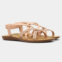 Lilley Sara Womens Nude Diamante Strappy Sandal