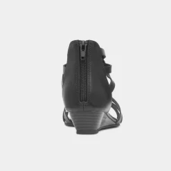 Lilley Sasha Womens Black Wedge Sandal
