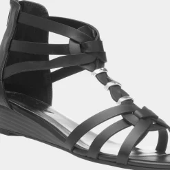 Lilley Sasha Womens Black Wedge Sandal