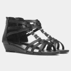 Lilley Sasha Womens Black Wedge Sandal