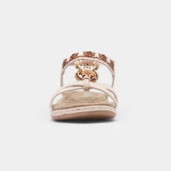 Lilley Saskia Womens Beige Beaded Sandal
