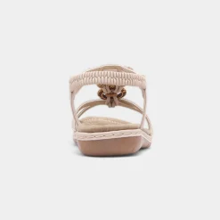 Lilley Saskia Womens Beige Beaded Sandal